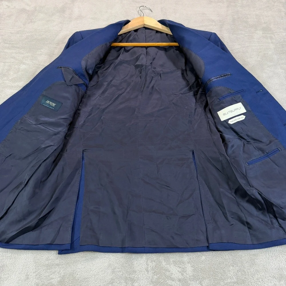 Suitsupply Mens 36R Napoli Blue Wool Blazer Sport Coat Zignone S110s Preppy EUC